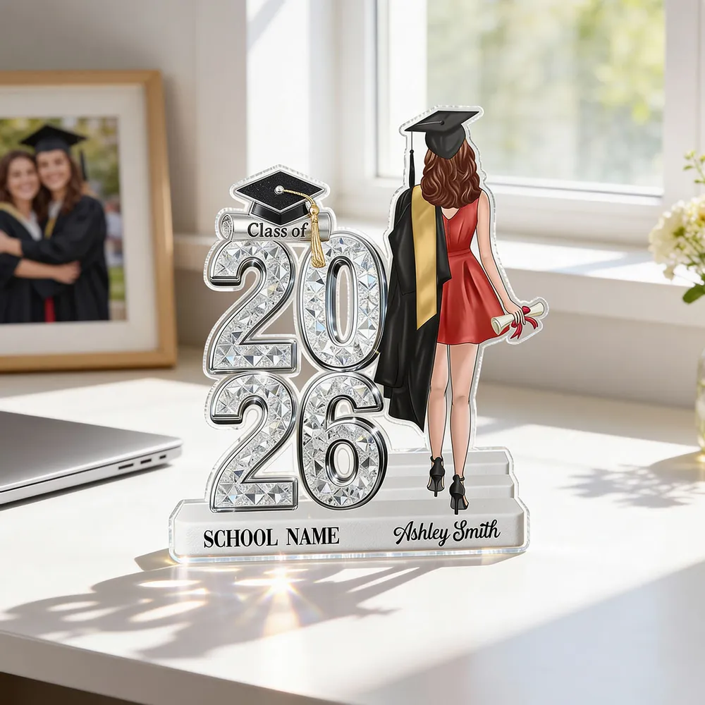 Personalized Shaped Acrylic Block Plaque Graduation Keepsake, Class Of Design With Cap, Unique Gift For Graduate - Image 2