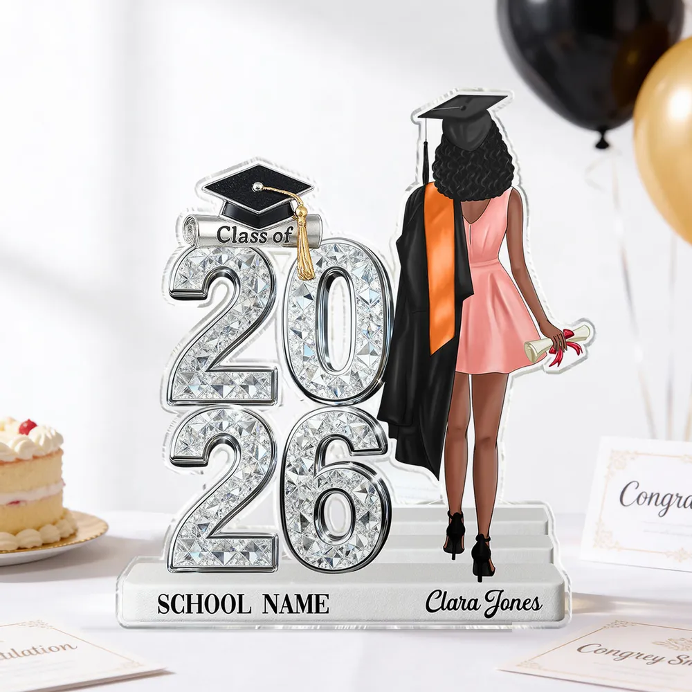 Personalized Shaped Acrylic Block Plaque Graduation Keepsake, Class Of Design With Cap, Unique Gift For Graduate - Image 3