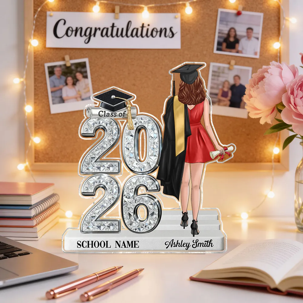 Personalized Shaped Acrylic Block Plaque Graduation Keepsake, Class Of Design With Cap, Unique Gift For Graduate - Image 6