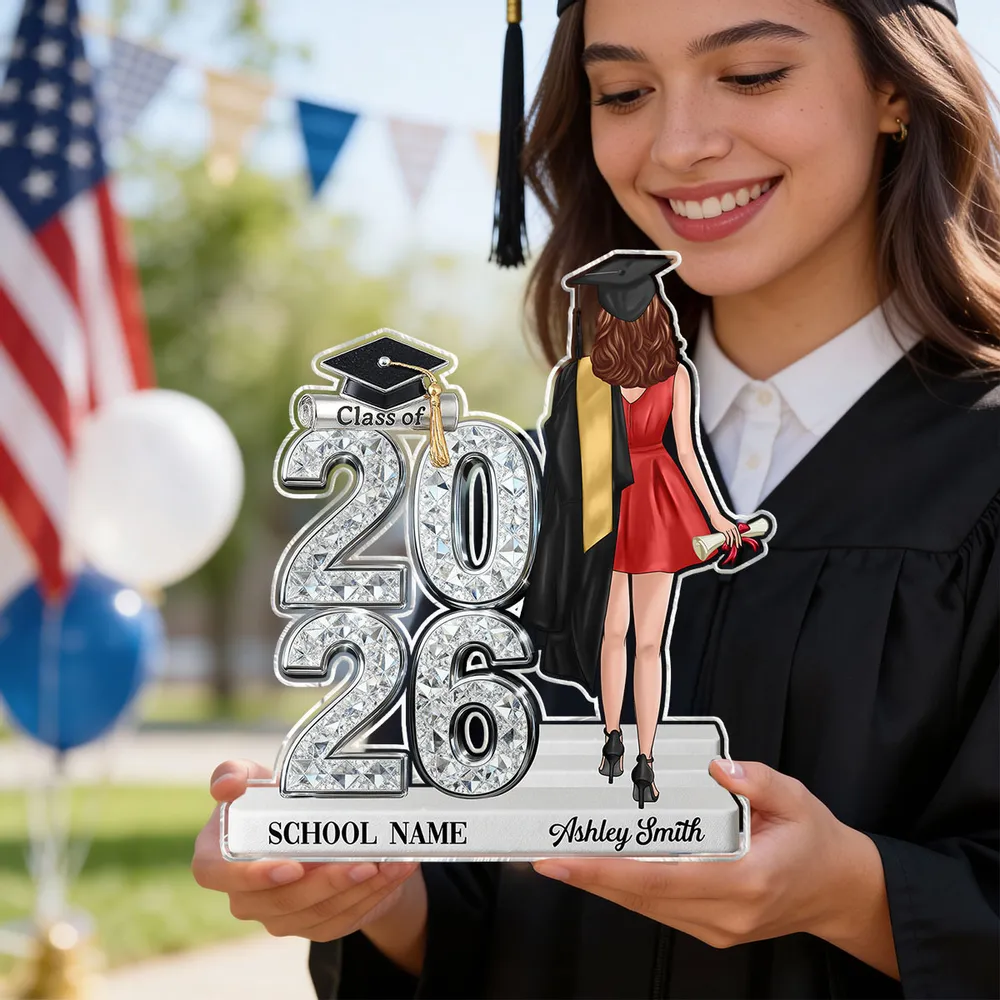 Personalized Shaped Acrylic Block Plaque Graduation Keepsake, Class Of Design With Cap, Unique Gift For Graduate - Image 7