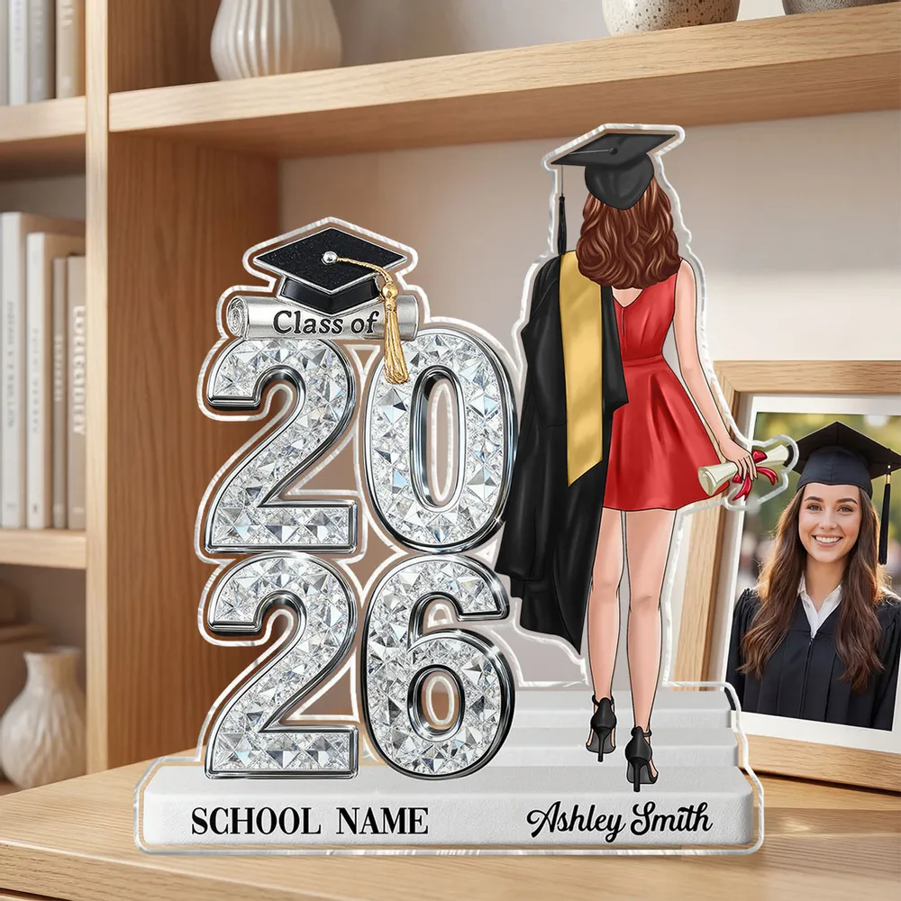 Personalized Shaped Acrylic Block Plaque Graduation Keepsake, Class Of Design With Cap, Unique Gift For Graduate - Image 8