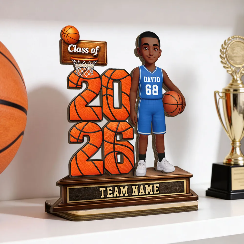 Custom Basketball Senior Keepsake 2-Layer Wooden Plaque, Heartwarming Graduation Gift for Son or Daughter's Big Moment - Image 2
