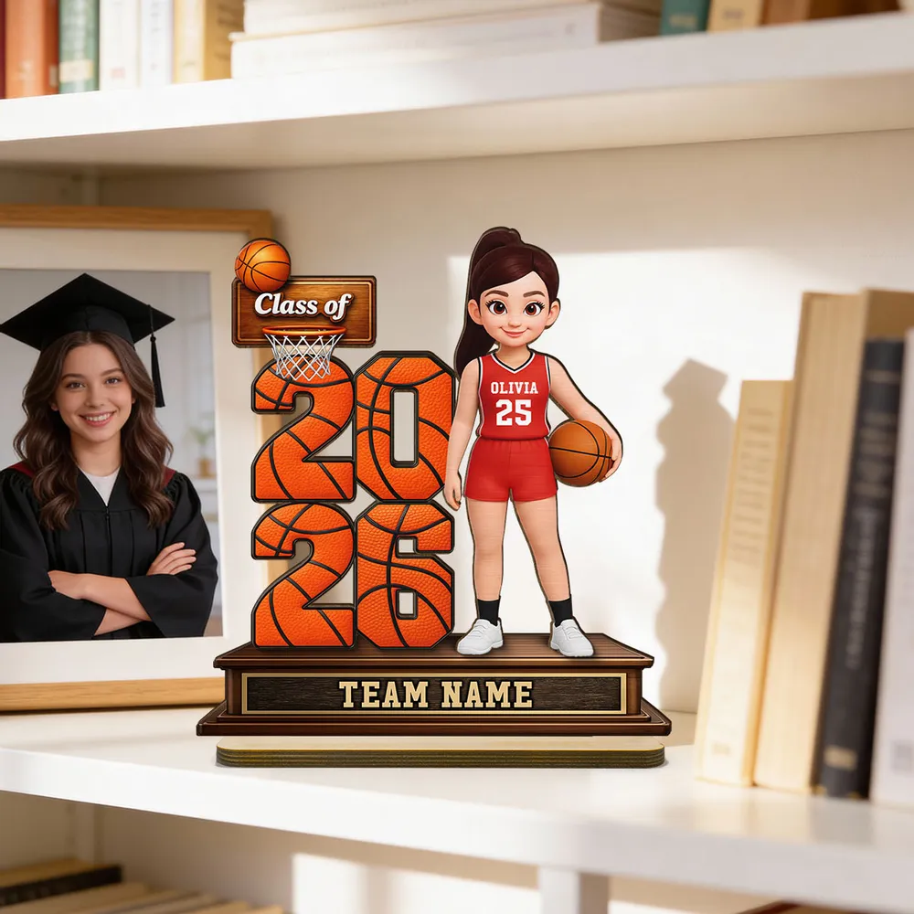 Custom Basketball Senior Keepsake 2-Layer Wooden Plaque, Heartwarming Graduation Gift for Son or Daughter's Big Moment - Image 3