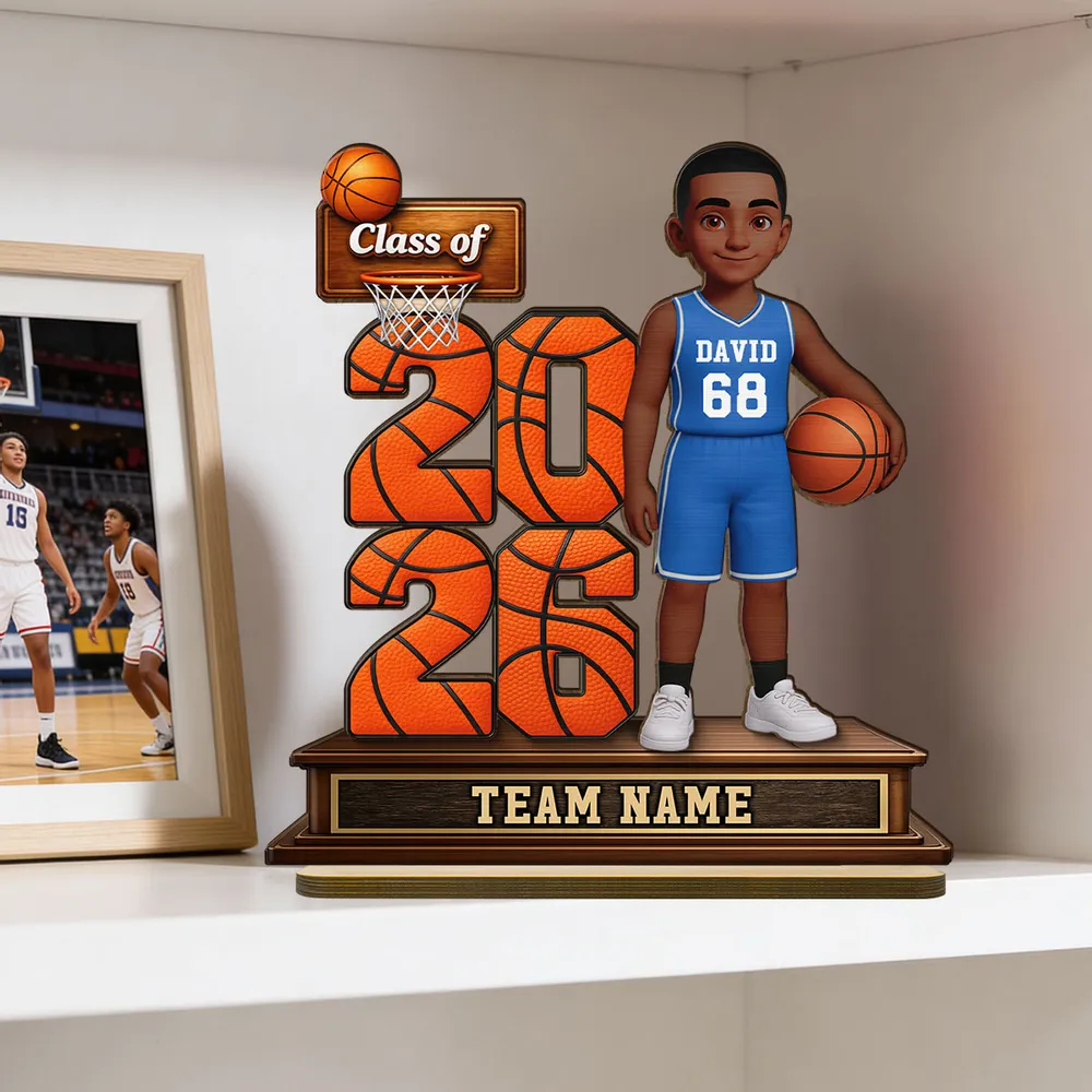 Custom Basketball Senior Keepsake 2-Layer Wooden Plaque, Heartwarming Graduation Gift for Son or Daughter's Big Moment - Image 6