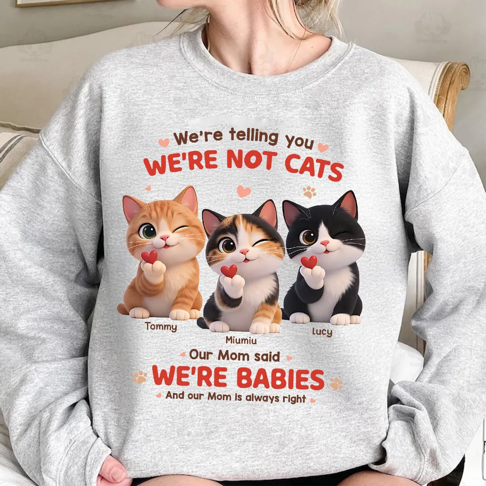 Personalized Classic Tee with Cute Winking Cats Quote, Unique Gift for Cat Moms, Funny Heartwarming Everyday Wear - Image 4