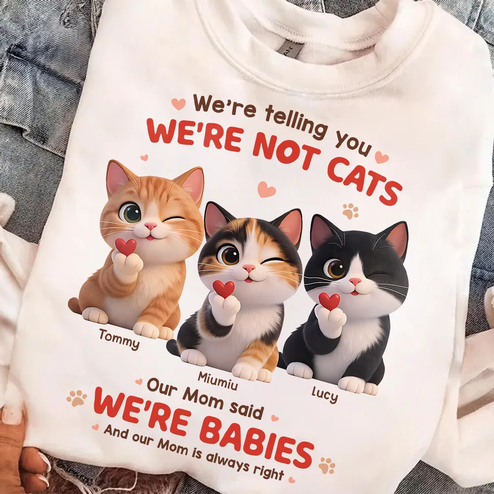 Personalized Classic Tee with Cute Winking Cats Quote, Unique Gift for Cat Moms, Funny Heartwarming Everyday Wear - Image 6