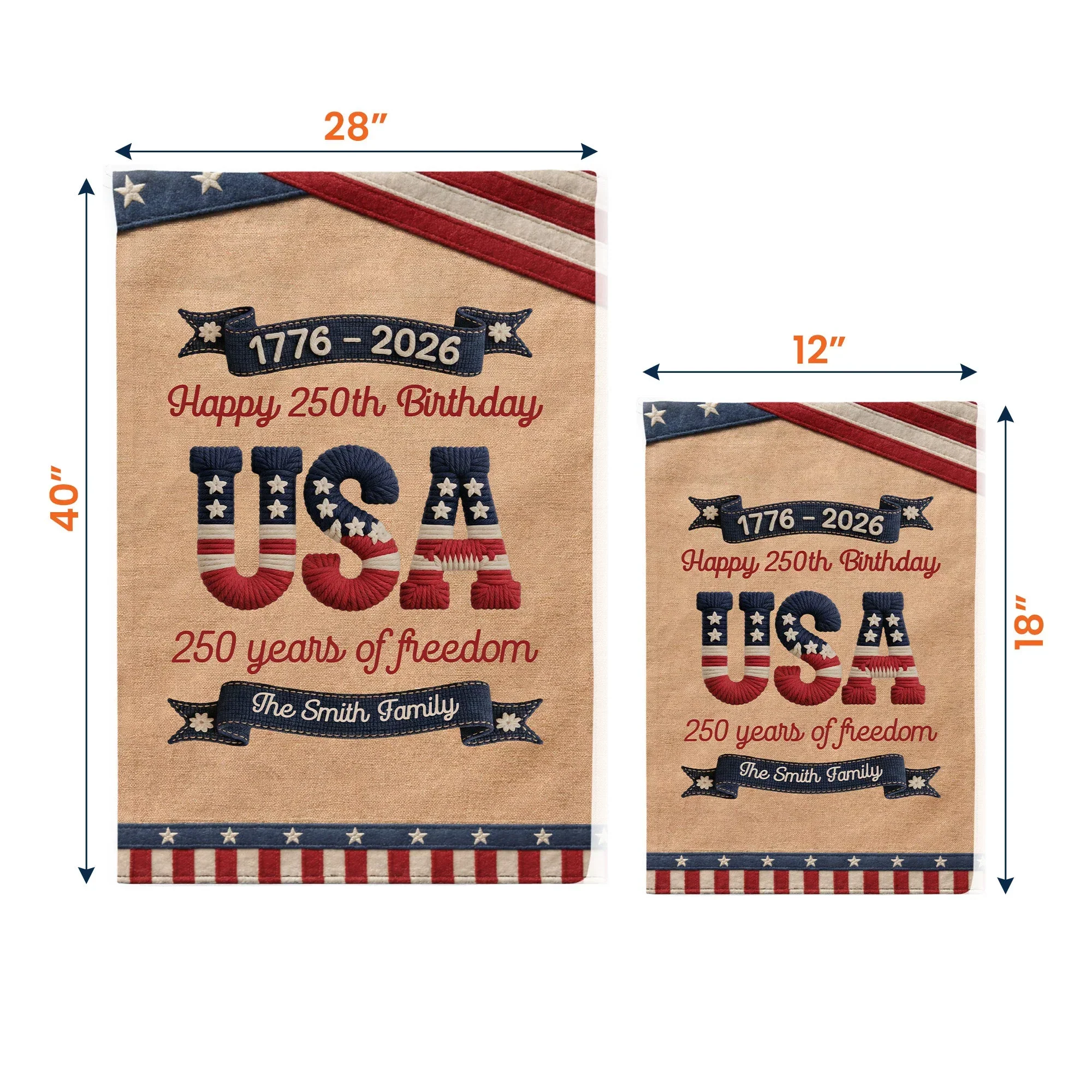 Personalized USA 250th Anniversary Garden Flag, Patriotic Yard Display, Unique Creative Gift for Family - Image 6