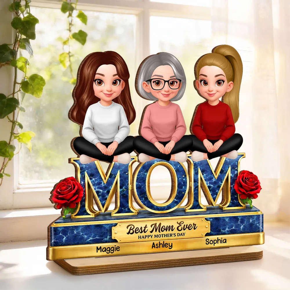Personalized 2-Layer Wooden Plaque Best Mom Ever Design for Mother's Day, Sweet Family Keepsake, Unique Gift for Mom - Image 2