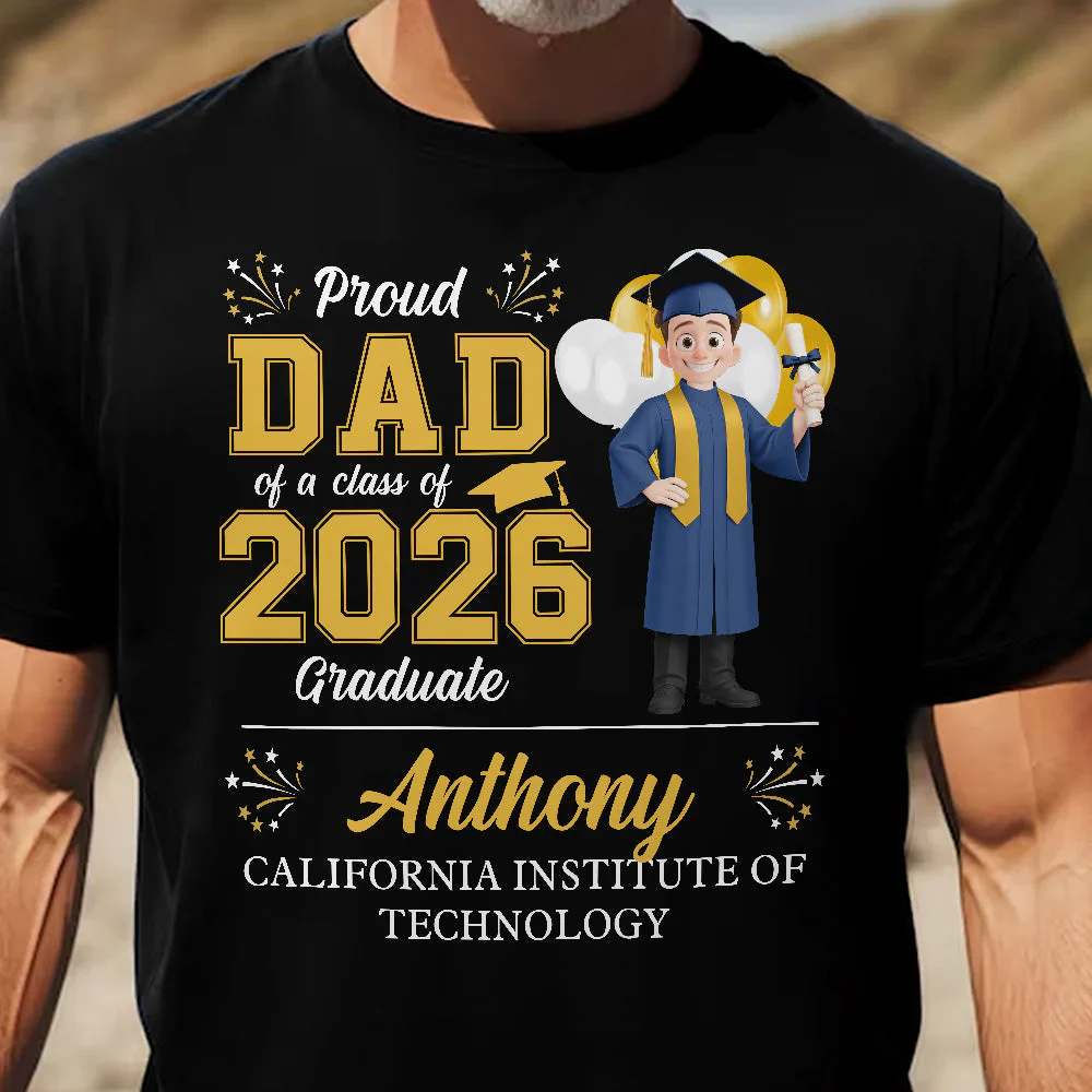 Proud Family Graduation Classic Tee, Personalized Matching Shirt Gift for Mom Dad Grandma at the Ceremony - Image 4