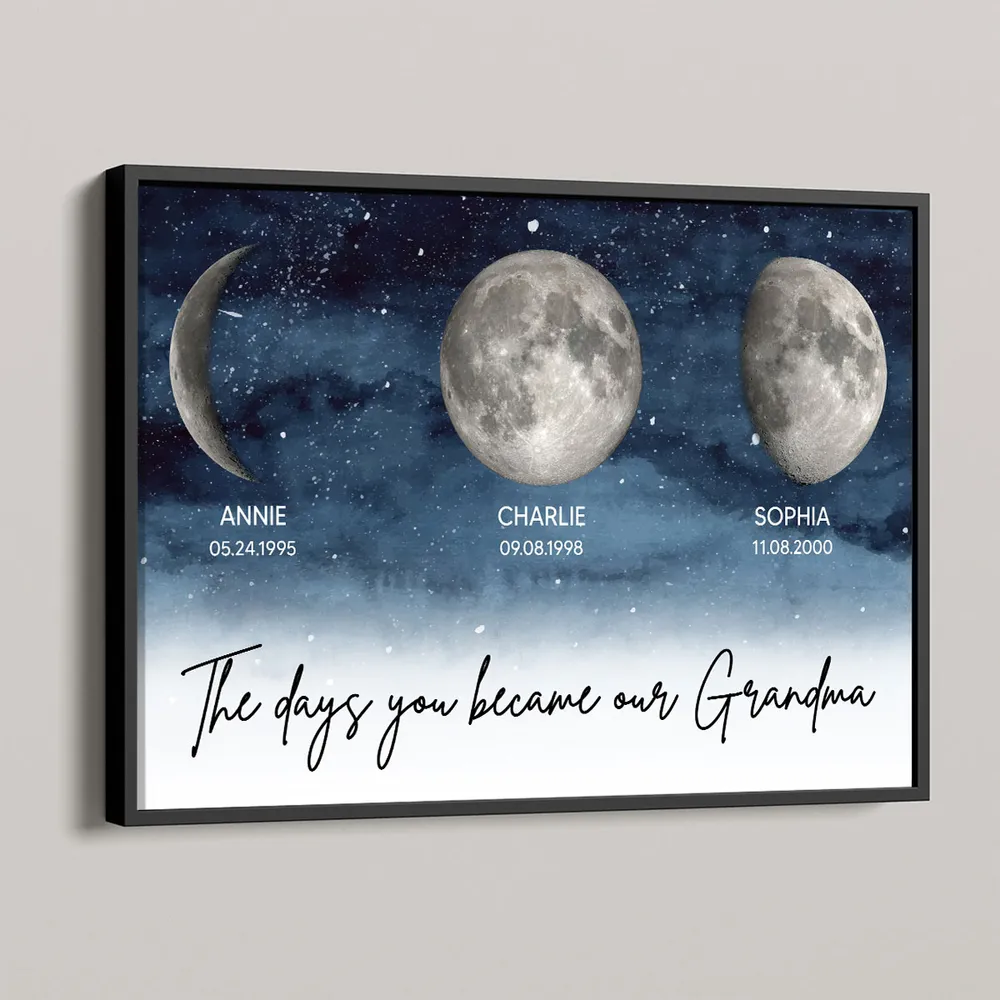 Personalized Moon Phase Night Sky Poster for Grandma, The Days You Became Our Grandma Wall Art, Unique Gift - Image 5
