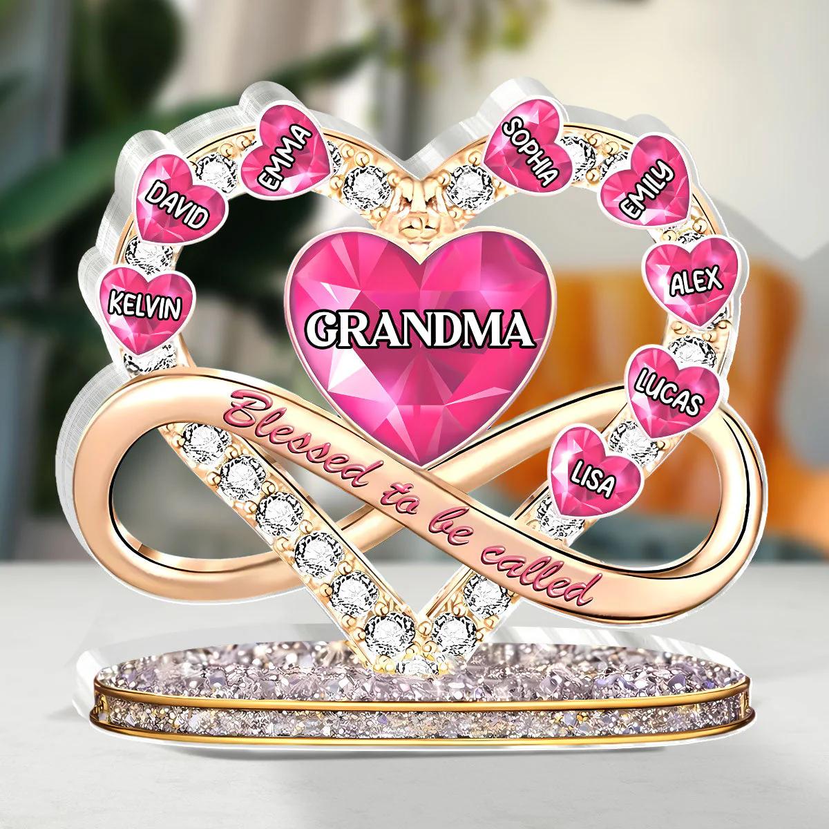 Personalized Shaped Acrylic Block Plaque for Grandma, Heart Infinity Design, Unique Gift for Mother's Day, A Sweet Keepsake - Image 3