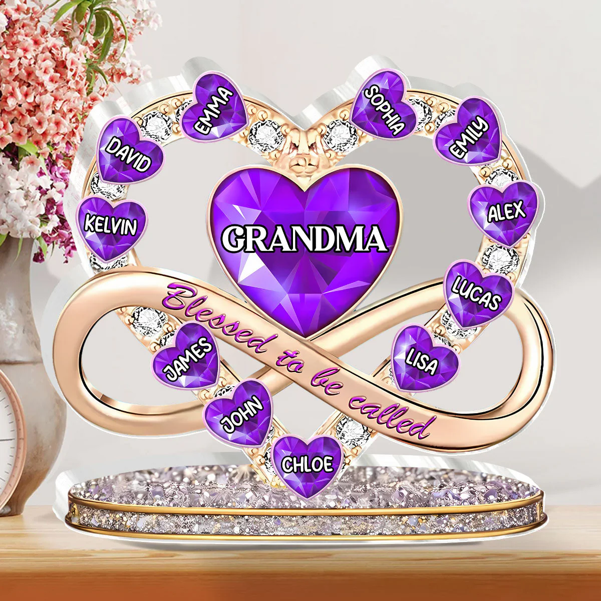 Personalized Shaped Acrylic Block Plaque for Grandma, Heart Infinity Design, Unique Gift for Mother's Day, A Sweet Keepsake - Image 5