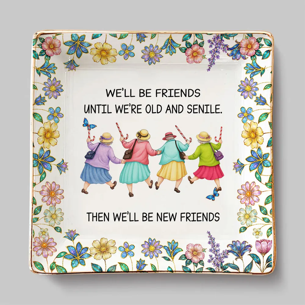 Personalized Jewelry Dish with Funny Friendship Quote, Floral Vanity Decor, Unique Gift for Best Friend - Image 6
