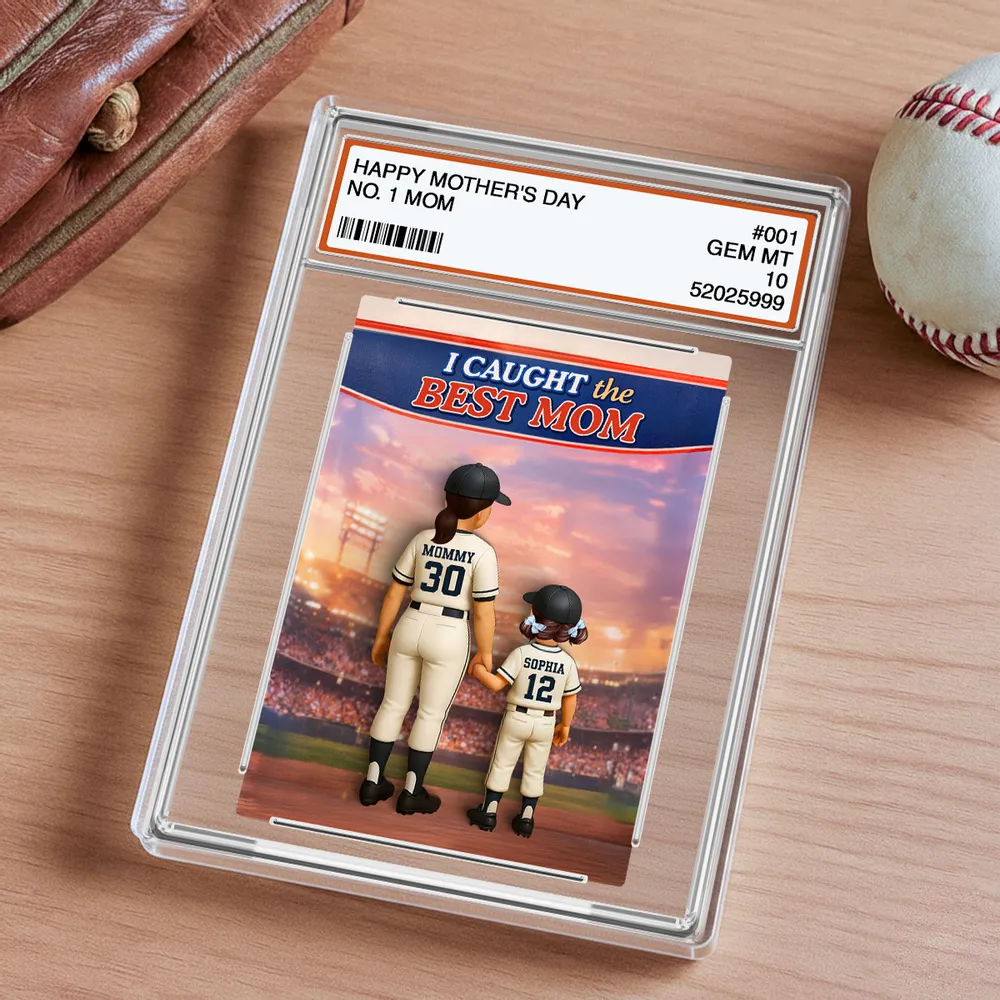 Personalized Baseball Mom Rectangle Acrylic Block Plaque, We Caught the Best Mom Stadium Scene, Unique Mother's Day Gift - Image 8