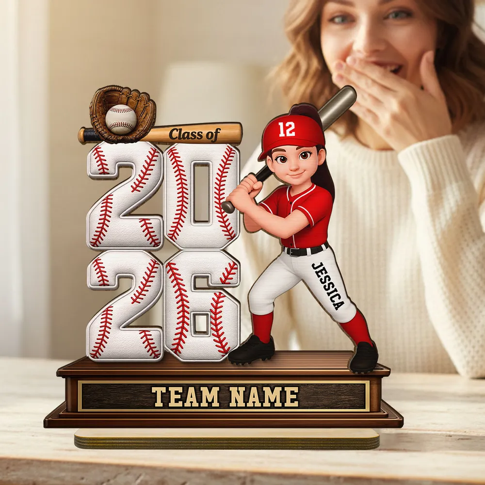 2-Layer Wooden Plaque for a Baseball Grad, Custom Player and Team Name Keepsake with Stadium Vibes, Heartfelt Gift - Image 7