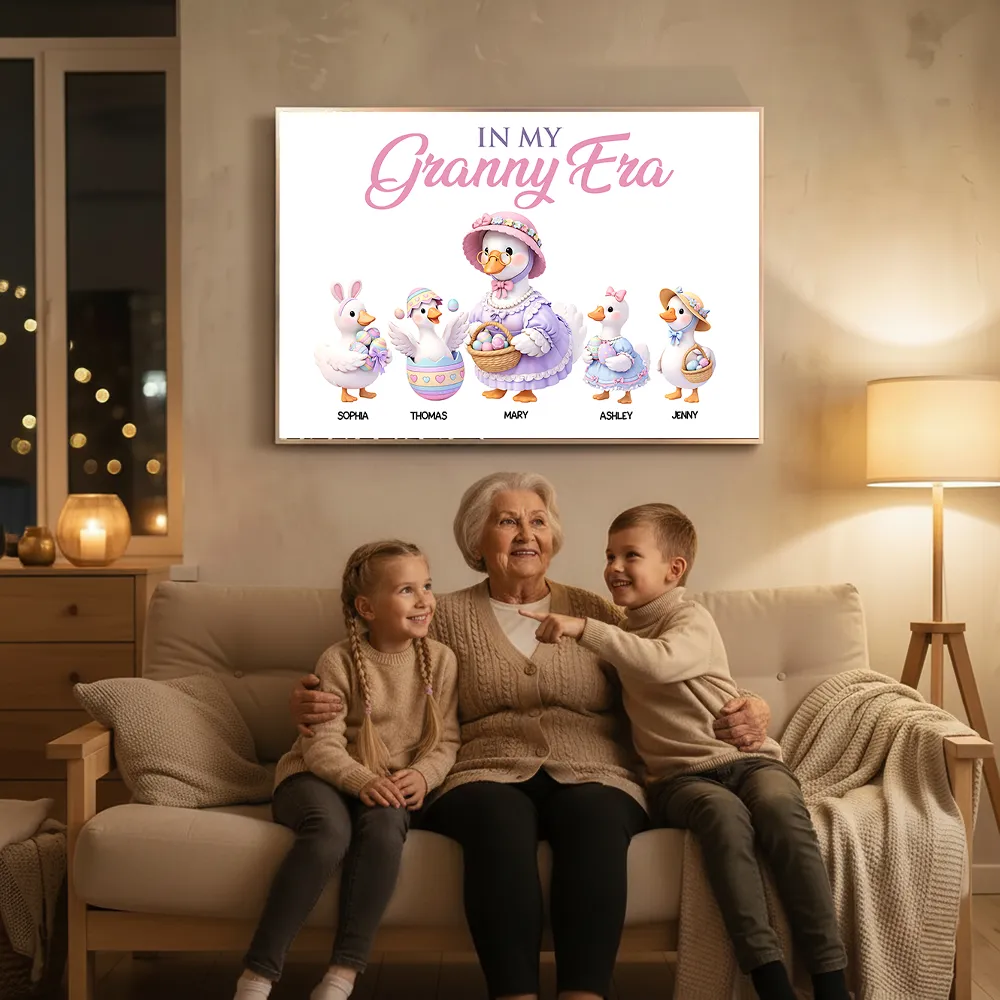 In My Granny Era Personalized Poster, Cute Easter Ducks with Baskets, Unique Gift for Grandma, Sweet Wall Art - Image 2