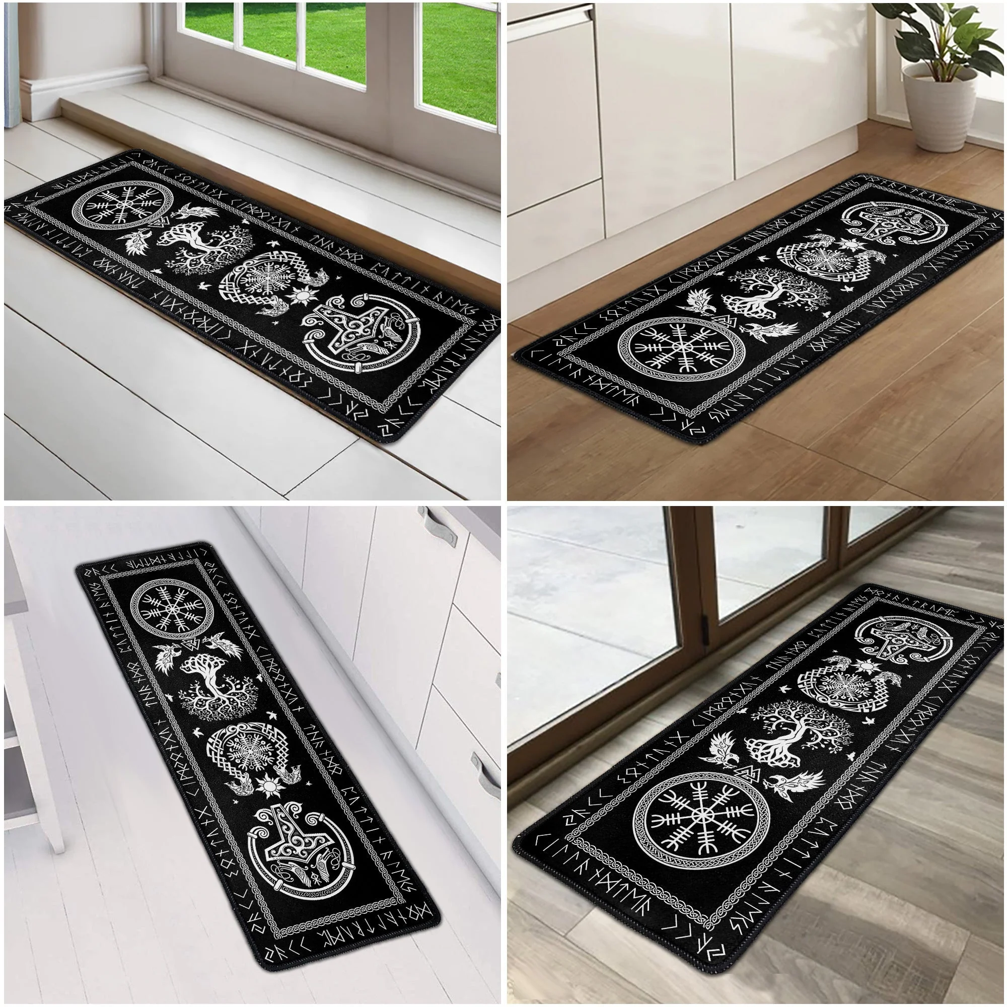 Personalized Viking Rune Standard Doormat, Nordic Symbol Entryway Decor, Unique Housewarming Gift for Family - Image 3