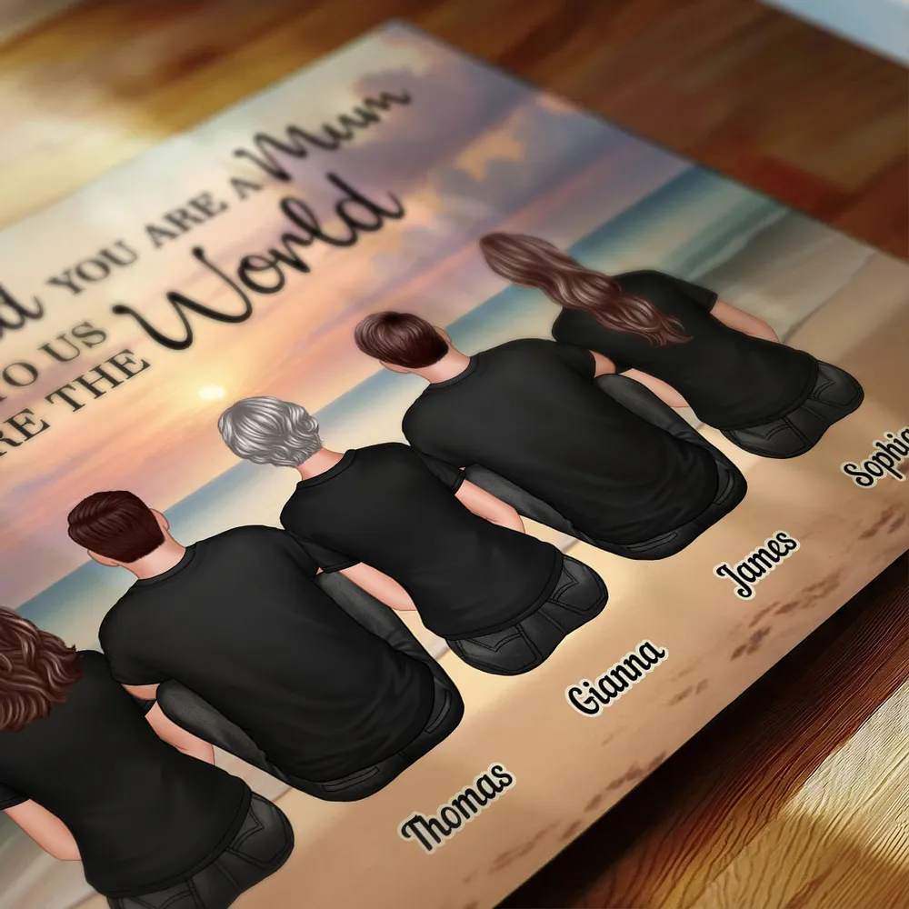 To The World You Are A Mum Poster, Personalized Beach Sunset Family Keepsake, Heartwarming Wall Decor Gift for Mom - Image 5