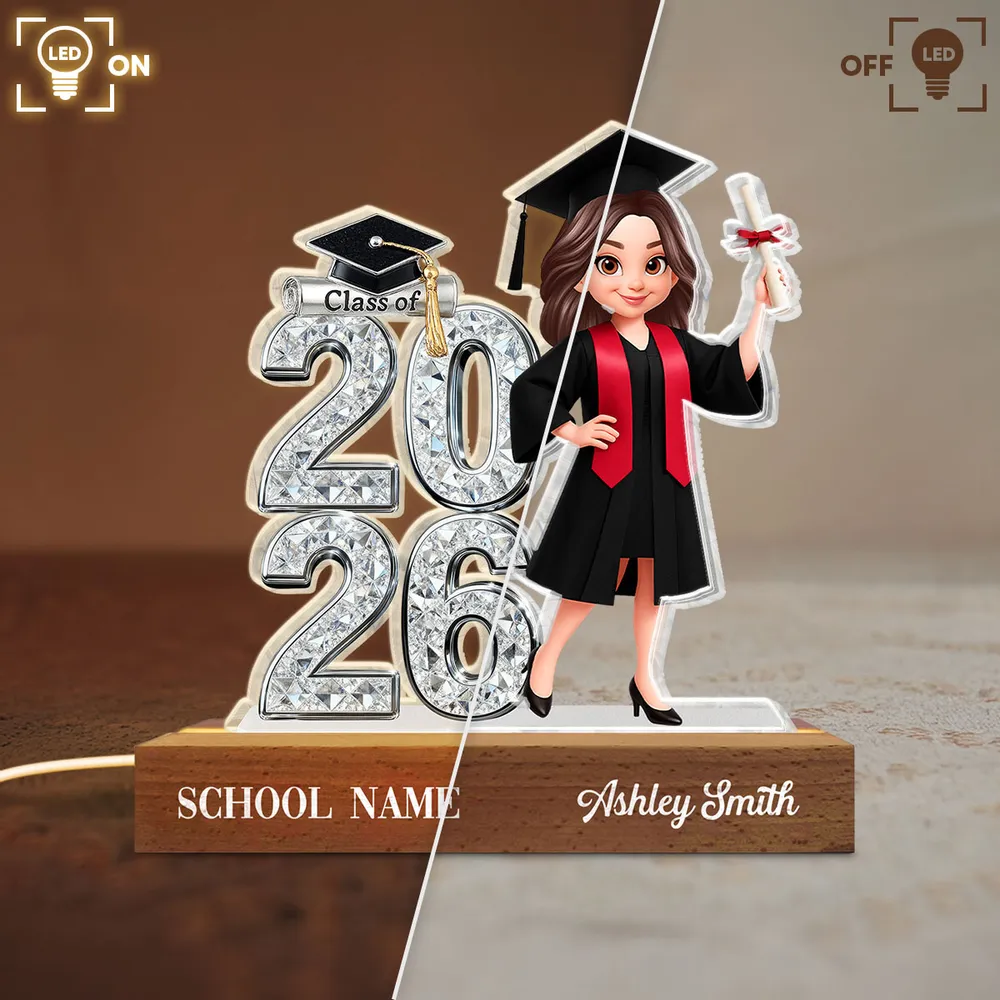 Class of Graduation Block LED Light Plaque, Personalized Keepsake With Warm Glow for Bedroom or Desk, Thoughtful Gift for Grad - Image 6