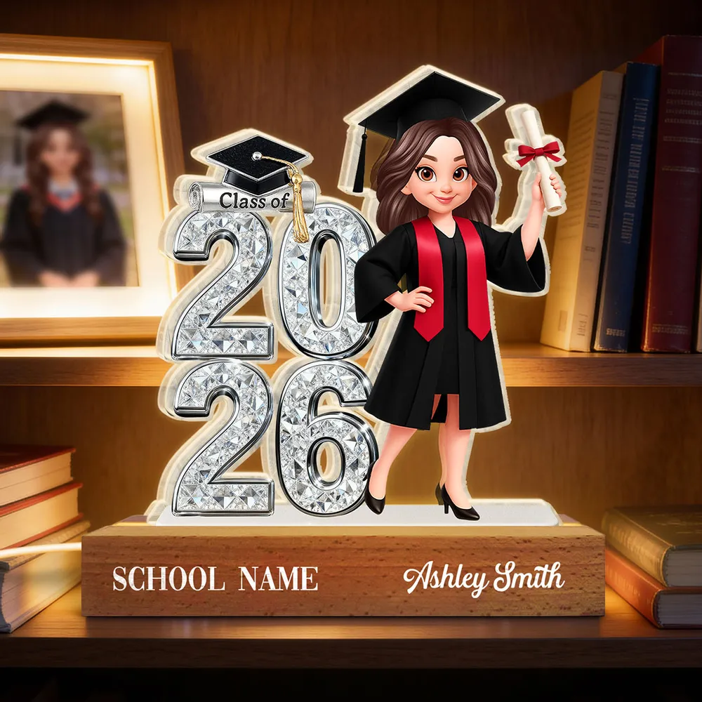 Class of Graduation Block LED Light Plaque, Personalized Keepsake With Warm Glow for Bedroom or Desk, Thoughtful Gift for Grad - Image 7