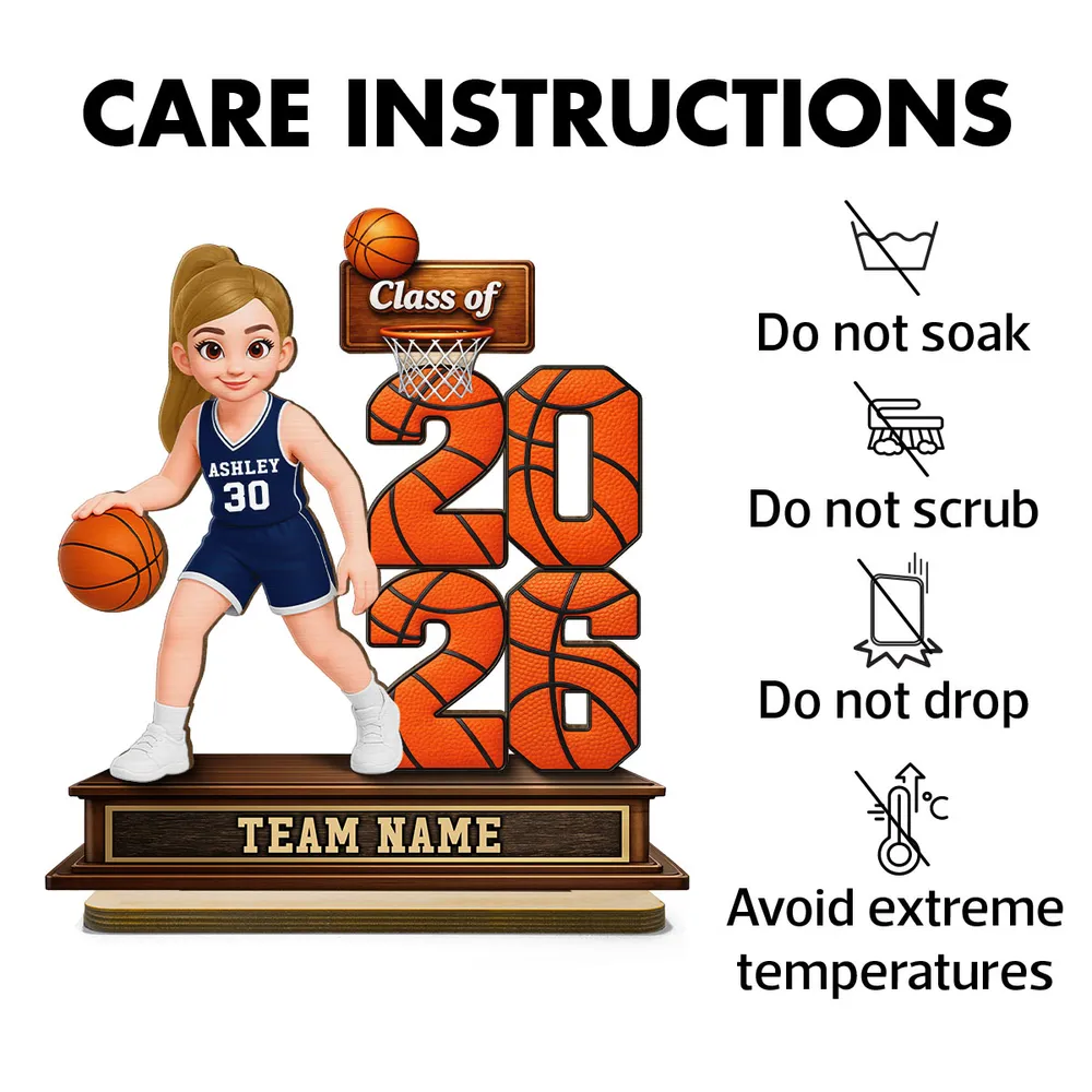 Personalized Basketball Class Of 2-Layer Wooden Plaque for Senior Player on Court, Unique Graduation Gift - Image 5