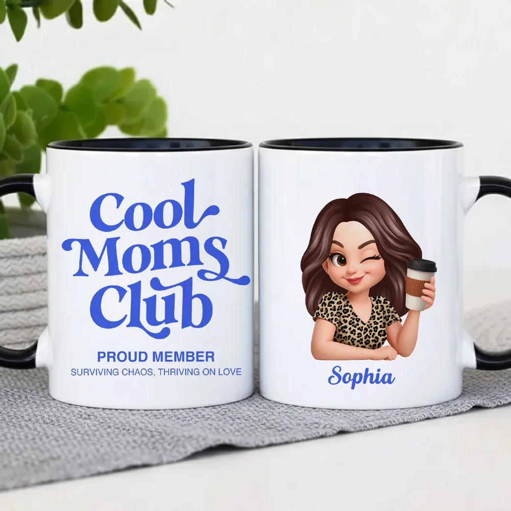 Personalized Cool Moms Club Ceramic Mug With Custom Cartoon Mom, Cute Daily Coffee Gift For Mom And Wife - Image 7