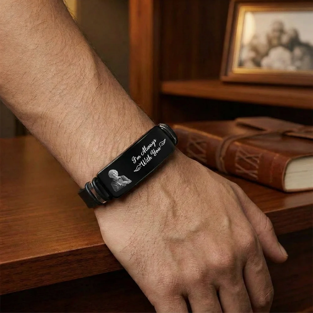 Personalized Memorial Silicone Bracelet - 'I'm Always With You' Photo Keepsake, Unique Sympathy Gift for Grandma - Image 2