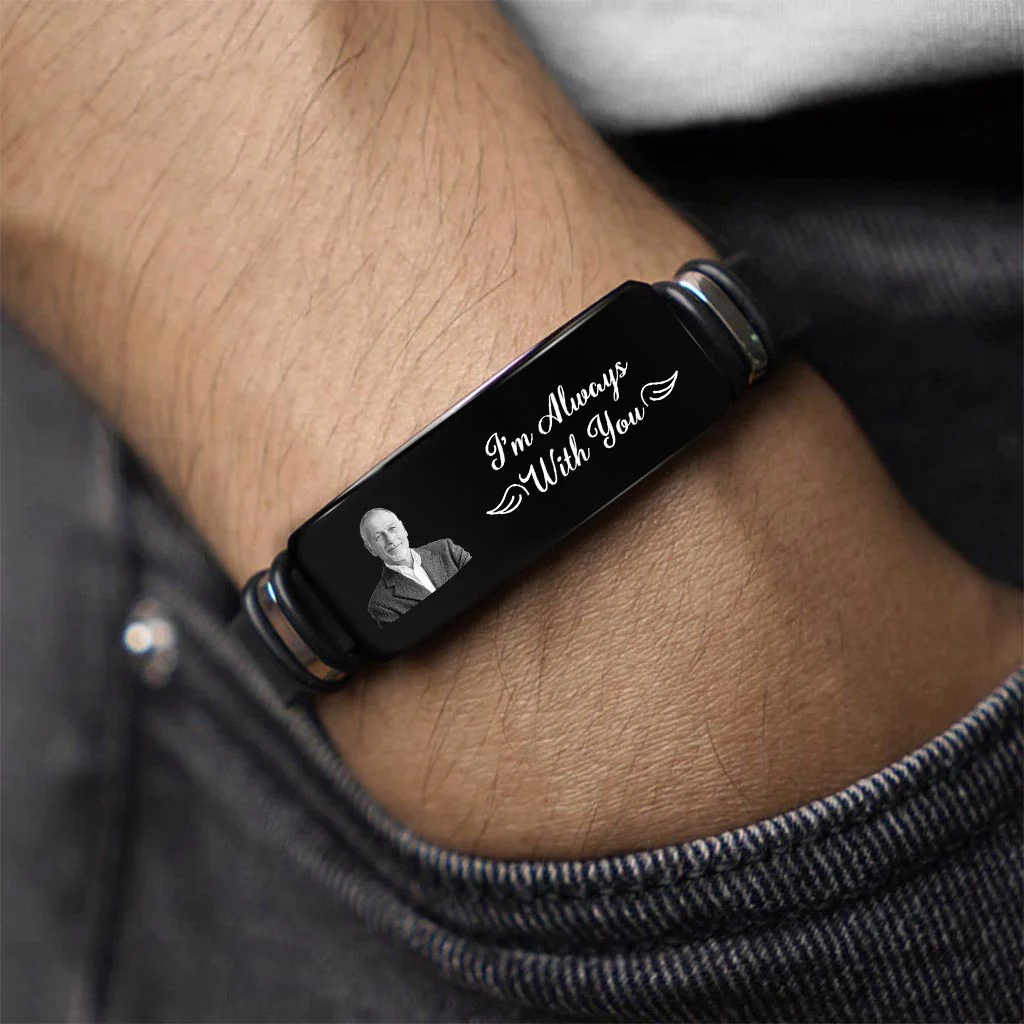 Personalized Memorial Silicone Bracelet - 'I'm Always With You' Photo Keepsake, Unique Sympathy Gift for Grandma - Image 4