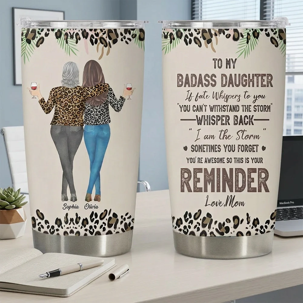 Personalized Insulated Travel Tumbler for Daughter, Mom and Daughter Walking Away Quote, Unique Gift Reminder - Image 4