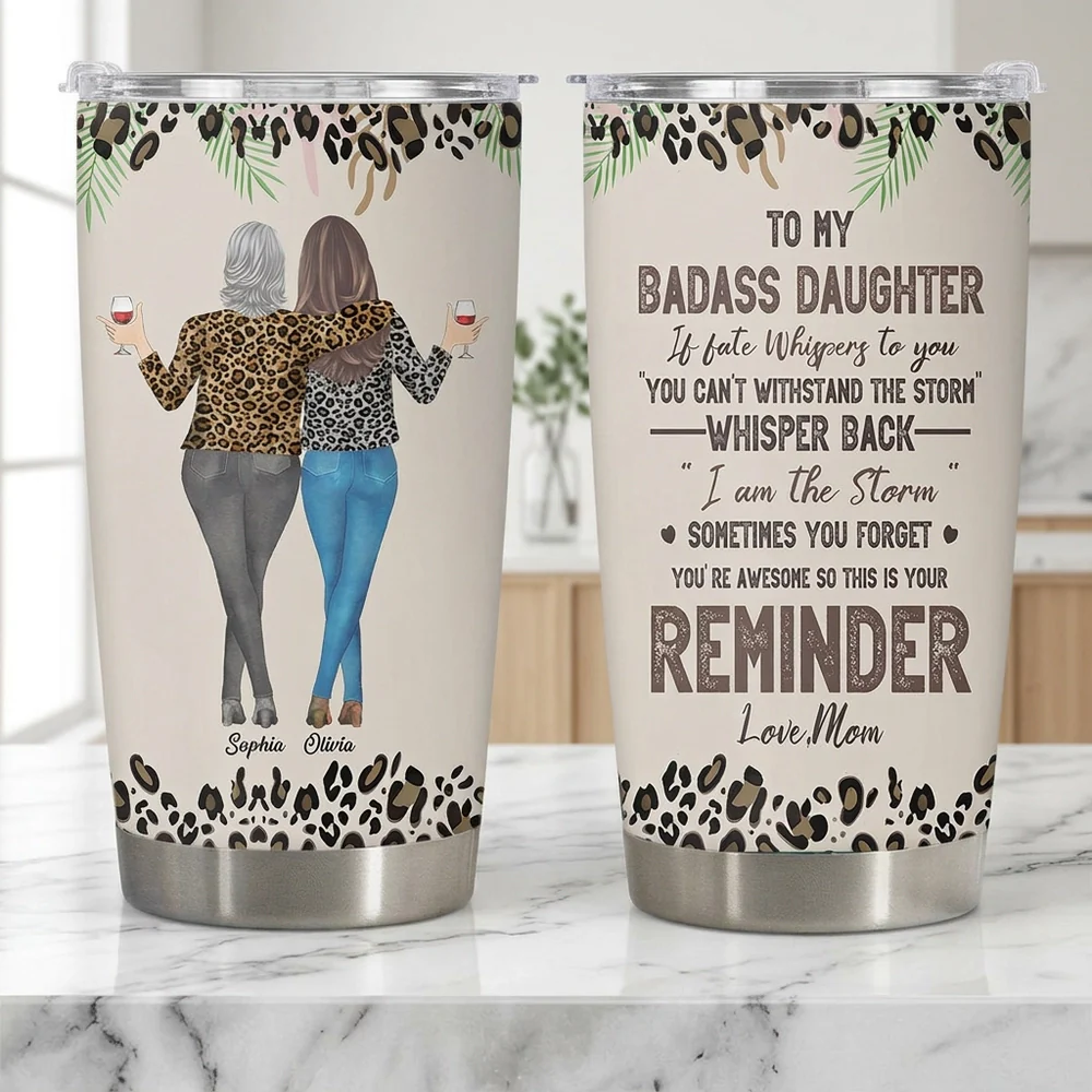Personalized Insulated Travel Tumbler for Daughter, Mom and Daughter Walking Away Quote, Unique Gift Reminder - Image 5