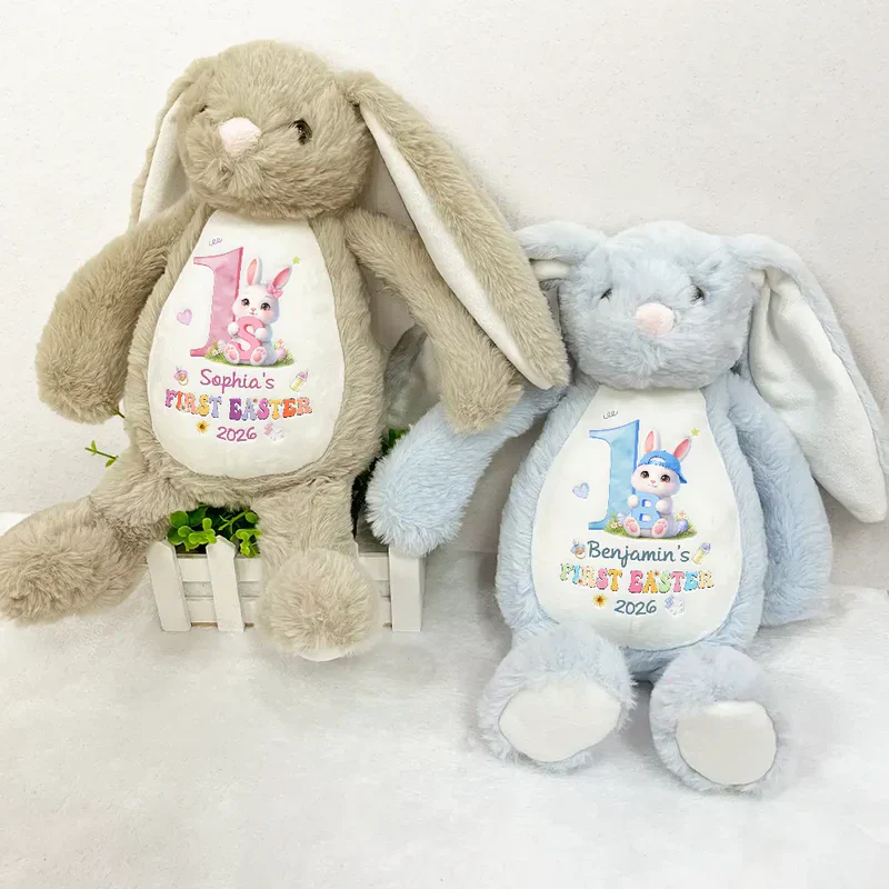 Personalized Plush Bunny with Custom Name for Baby's First Easter, Pastel Keepsake, Unique Gift for New Parents - Image 3