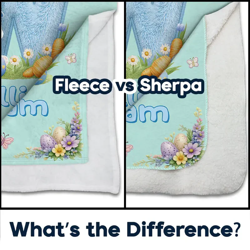 Personalized Bunny Alphabet Fleece Blanket with Floral Easter Eggs - Unique Baby Shower Gift, Sweet Nursery Cozy - Image 5