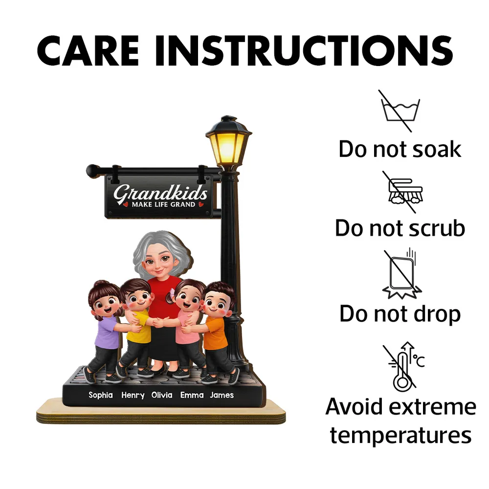 Personalized 2-Layer Wooden Plaque with Grandma and Grandkids Under Lamp Post, Sweet Family Keepsake, Unique Gift for Grandma - Image 5