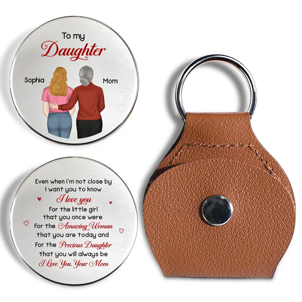 Personalized Pocket Hug for Daughter from Mom - Back View Hug Illustration Keepsake, Unique Gift She Can Carry Daily - Image 6