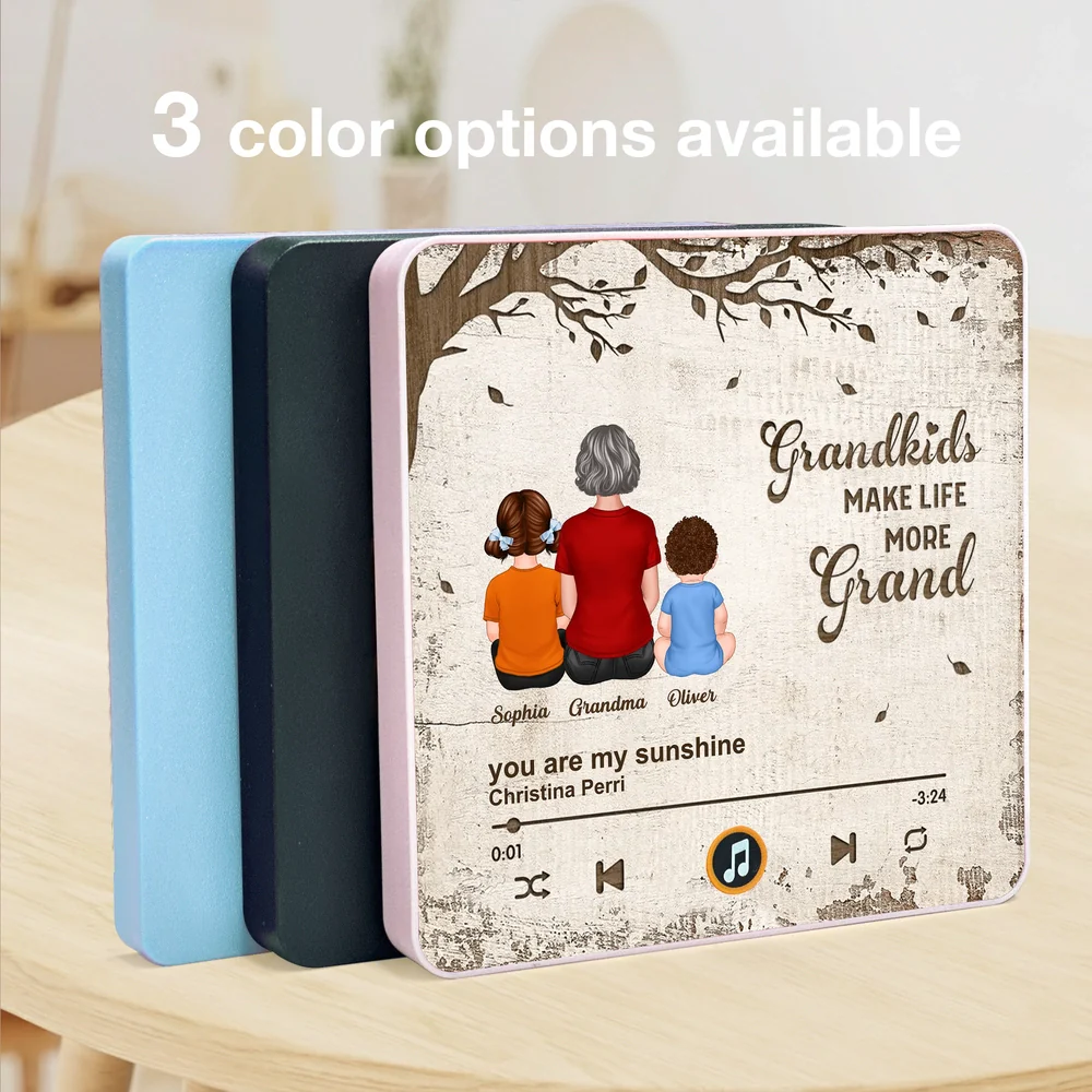Grandkids Make Life More Grand Acrylic Fridge Magnet, Personalized Grandma and Grandkids Back View, Sweet Gift Idea - Image 5