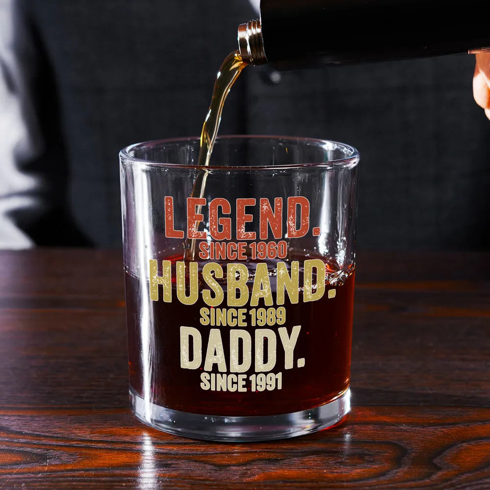 Legend Husband Dad Grandpa Whiskey Glass, Personalized Custom Gift for Dad or Grandpa for a Proud Pour at Home - Image 3