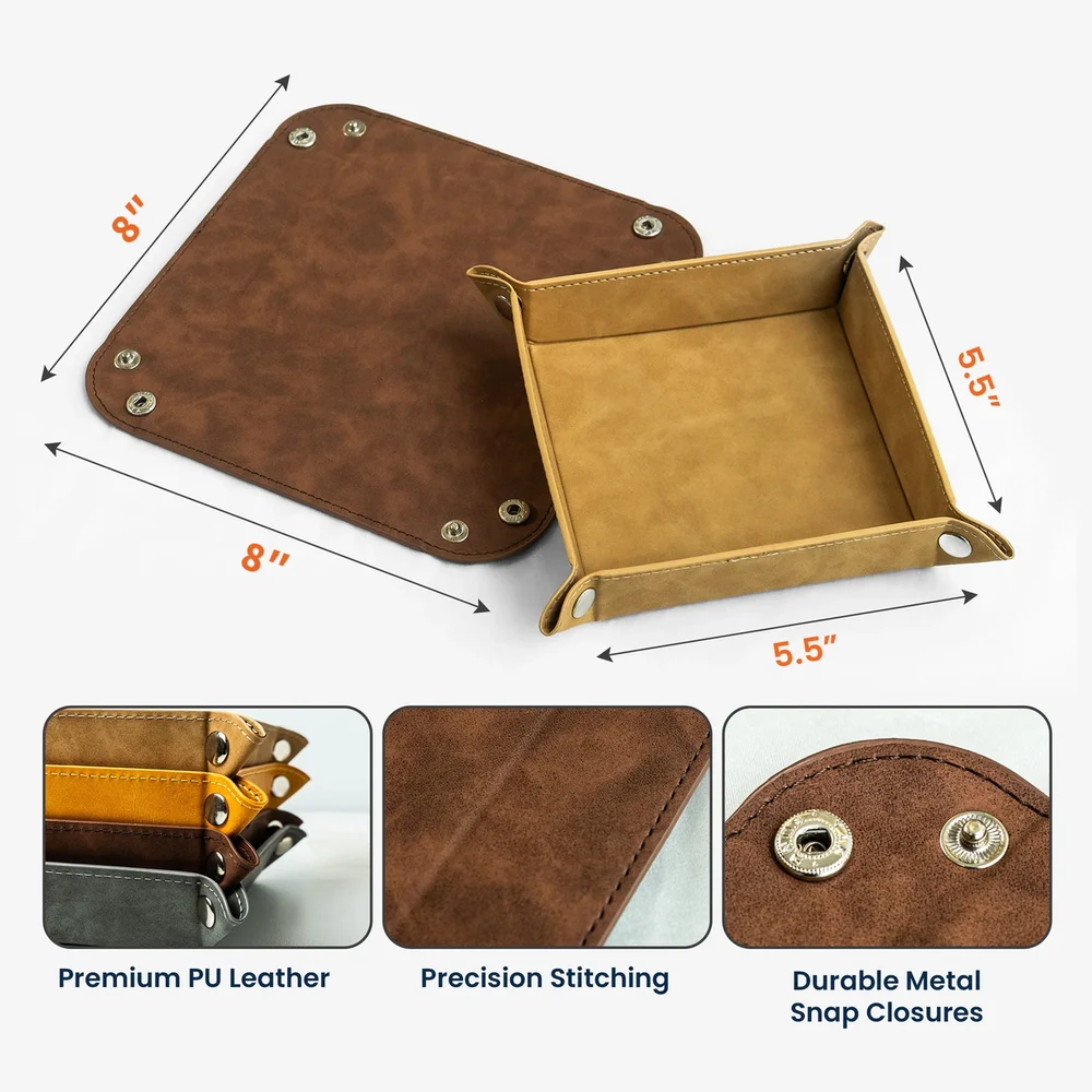 Leather Valet Tray With Graduation Cap Art and Encouraging Quote, Desk and Dresser Organizer, Unique Gift for Son - Image 4