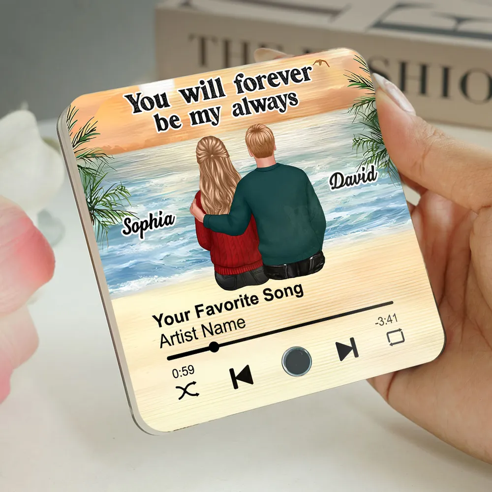 Personalized Acrylic Music Magnet with Couple Sitting by the Lake, You & Me We Got This, Unique Romantic Gift for Him or Her - Image 4