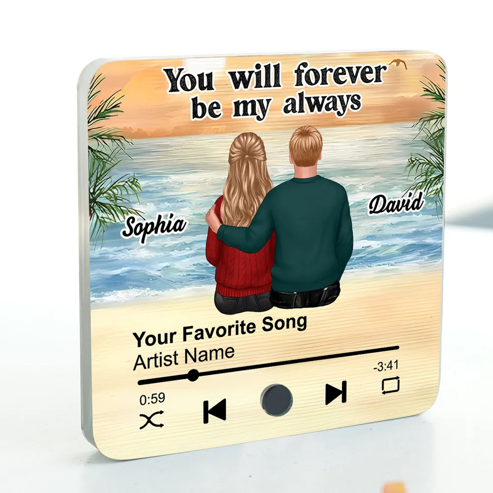 Personalized Acrylic Music Magnet with Couple Sitting by the Lake, You & Me We Got This, Unique Romantic Gift for Him or Her - Image 5
