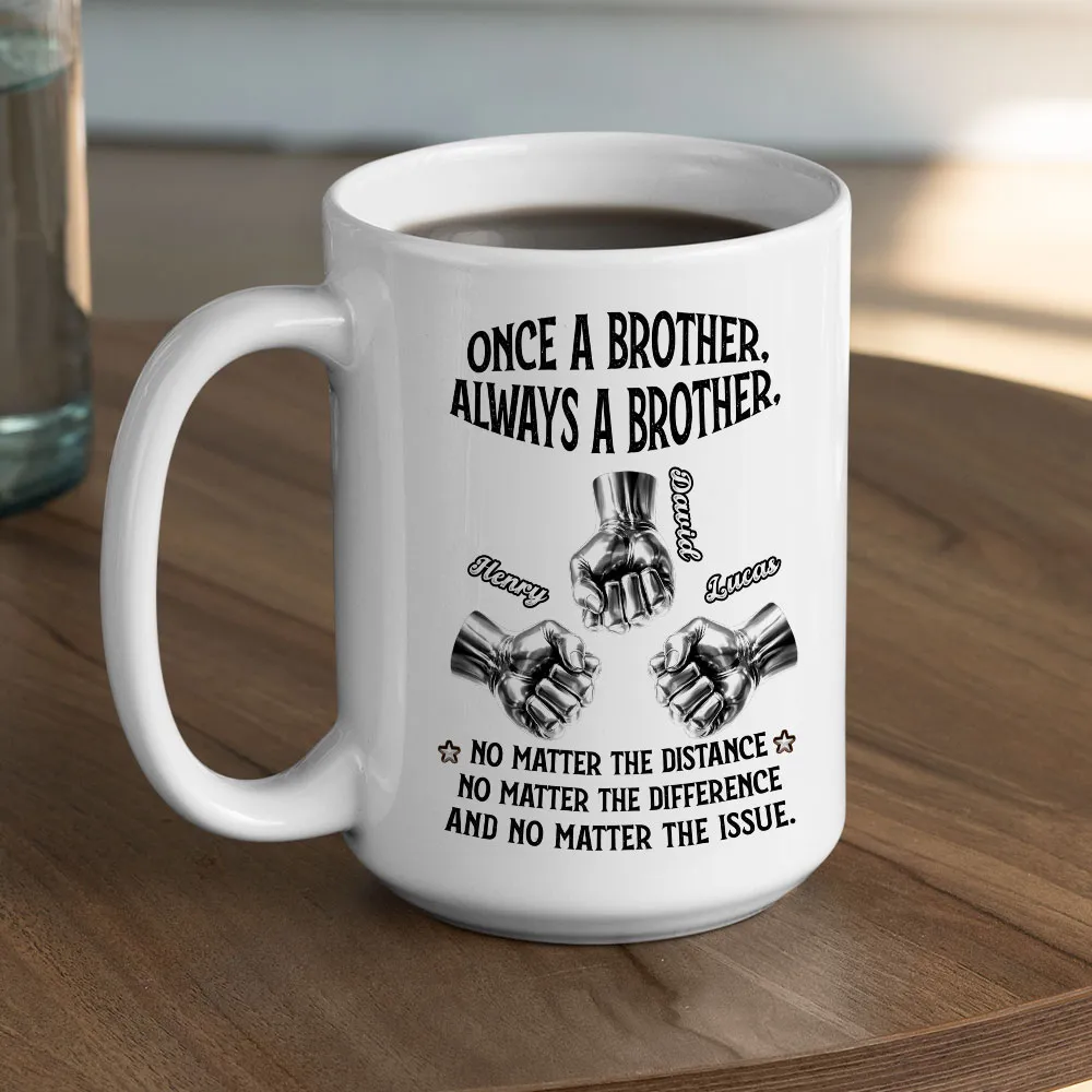 Once A Brother Always A Brother Ceramic Mug, Personalized Brotherhood Coffee Gift, Funny-Cute Daily Reminder For Him - Image 5