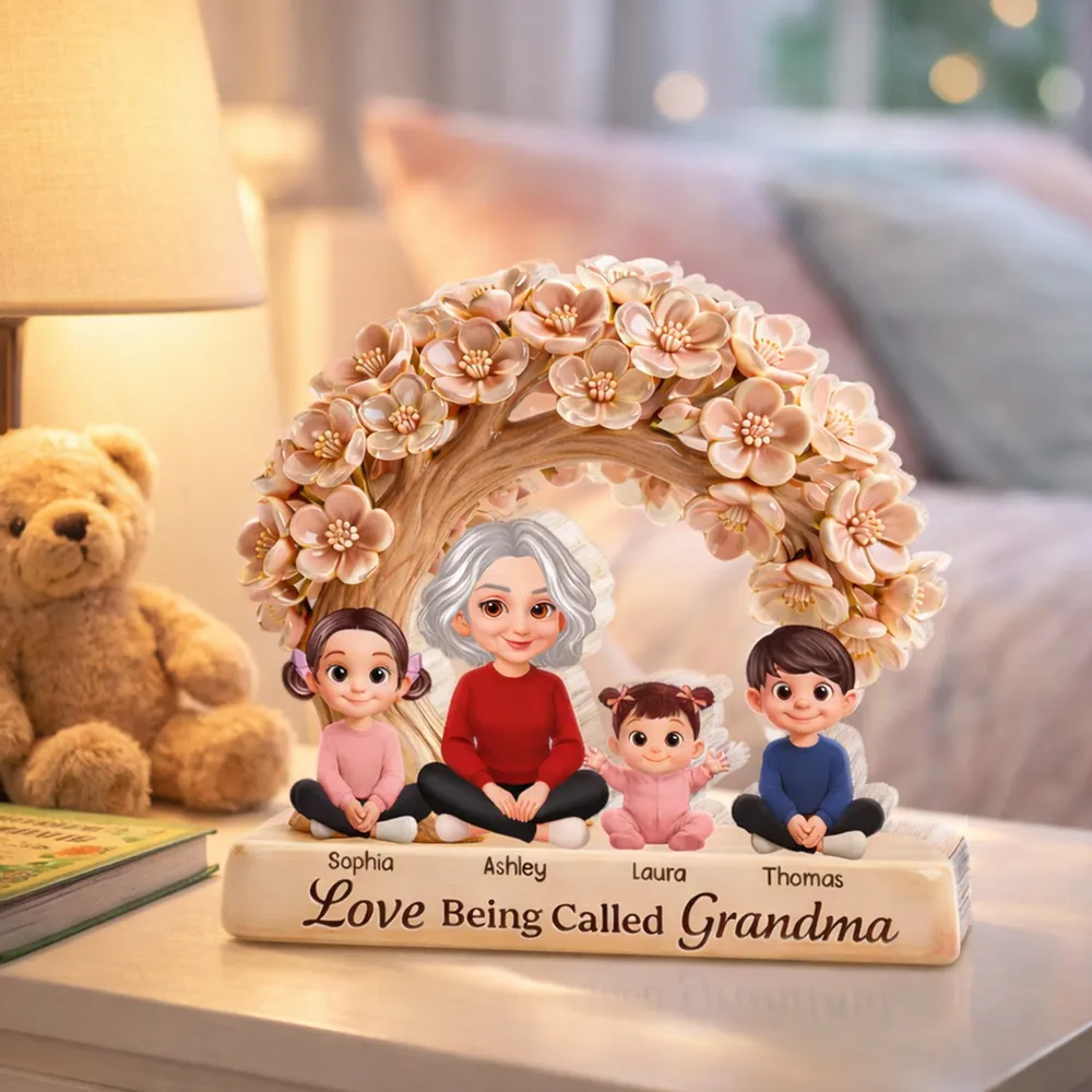 Personalized Shaped Acrylic Block Plaque Love Being Called Grandma Floral Arch Family Keepsake Unique Gift for Grandma - Image 5