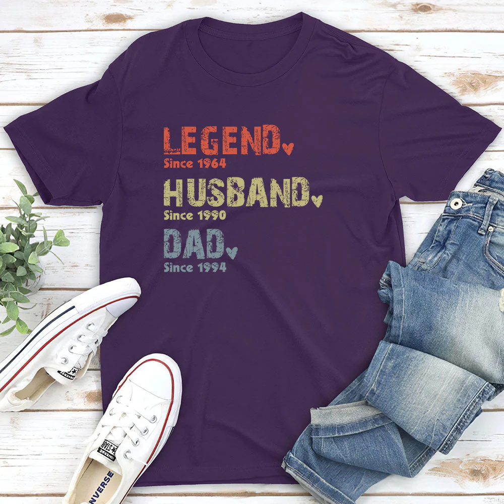 Legend Husband Dad Papa Classic Tee, Personalized Family Quote Shirt, Meaningful Unique Gift for Dad or Grandpa - Image 2