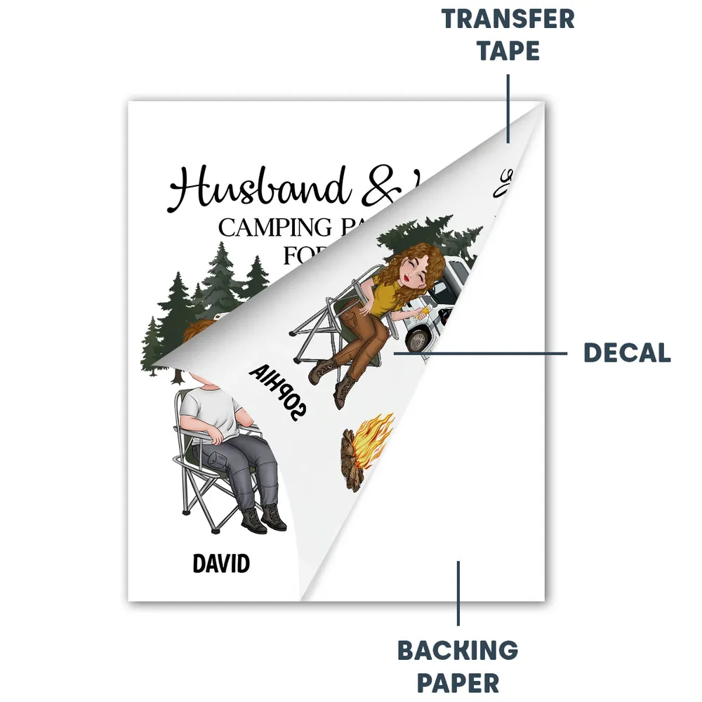 Personalized Camping Couple Sticker Decal, Custom Partners For Life RV Camper Gift for Husband & Wife - Image 4