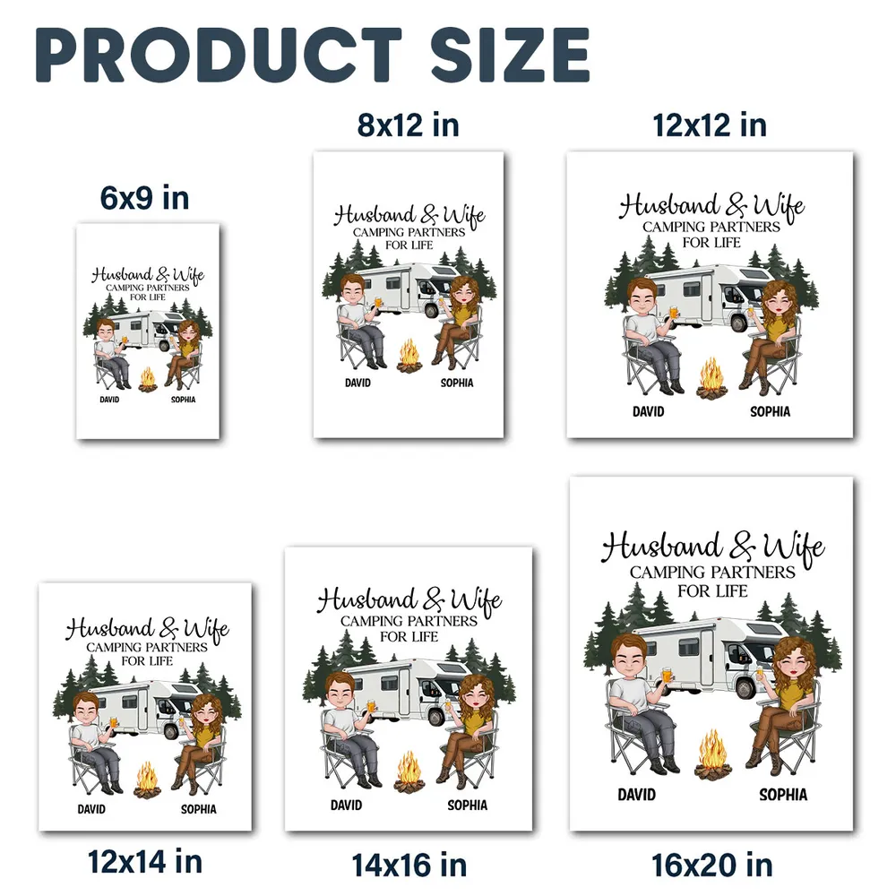 Personalized Camping Couple Sticker Decal, Custom Partners For Life RV Camper Gift for Husband & Wife - Image 5