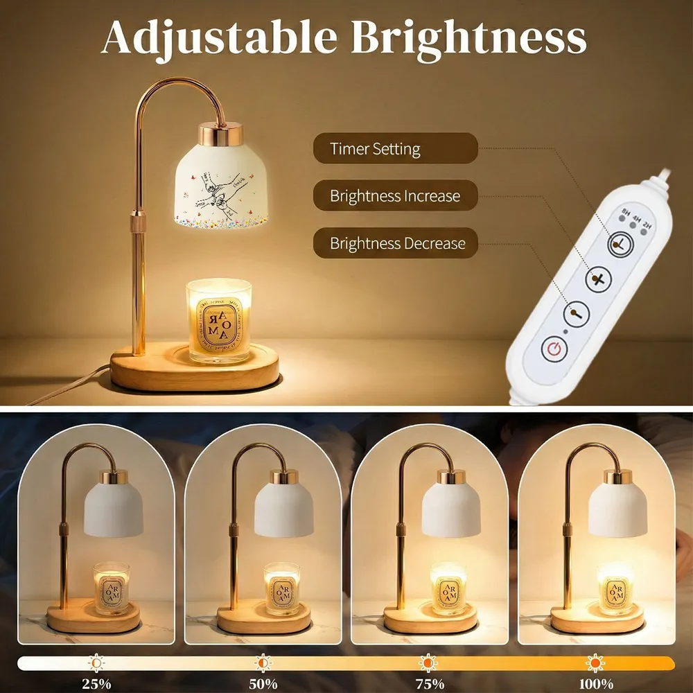 Personalized Candle Warmer Lamp with Grandma Mom Kids Holding Hands Outline, Cozy Bedroom Glow, Unique Gift for Grandma - Image 7