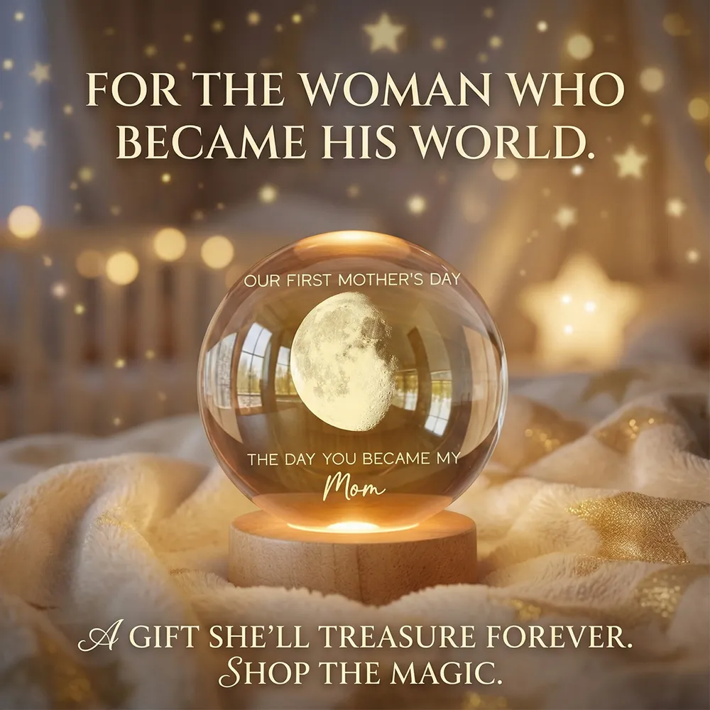 Personalized K5 Globe Lamp with Custom Moon Phase, First Mother's Day Keepsake Night Light, Unique Gift for Mom - Image 6