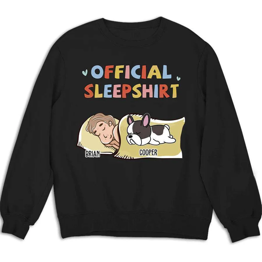 Cozy Canine Dreams - Customizable Dog Print Sleepshirt - Choose Your Style: T-Shirt, Sweatshirt, or Hoodie - Image 4