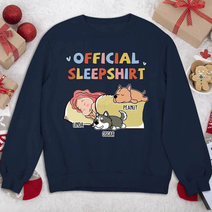 Cozy Canine Dreams - Customizable Dog Print Sleepshirt - Choose Your Style: T-Shirt, Sweatshirt, or Hoodie - Image 5