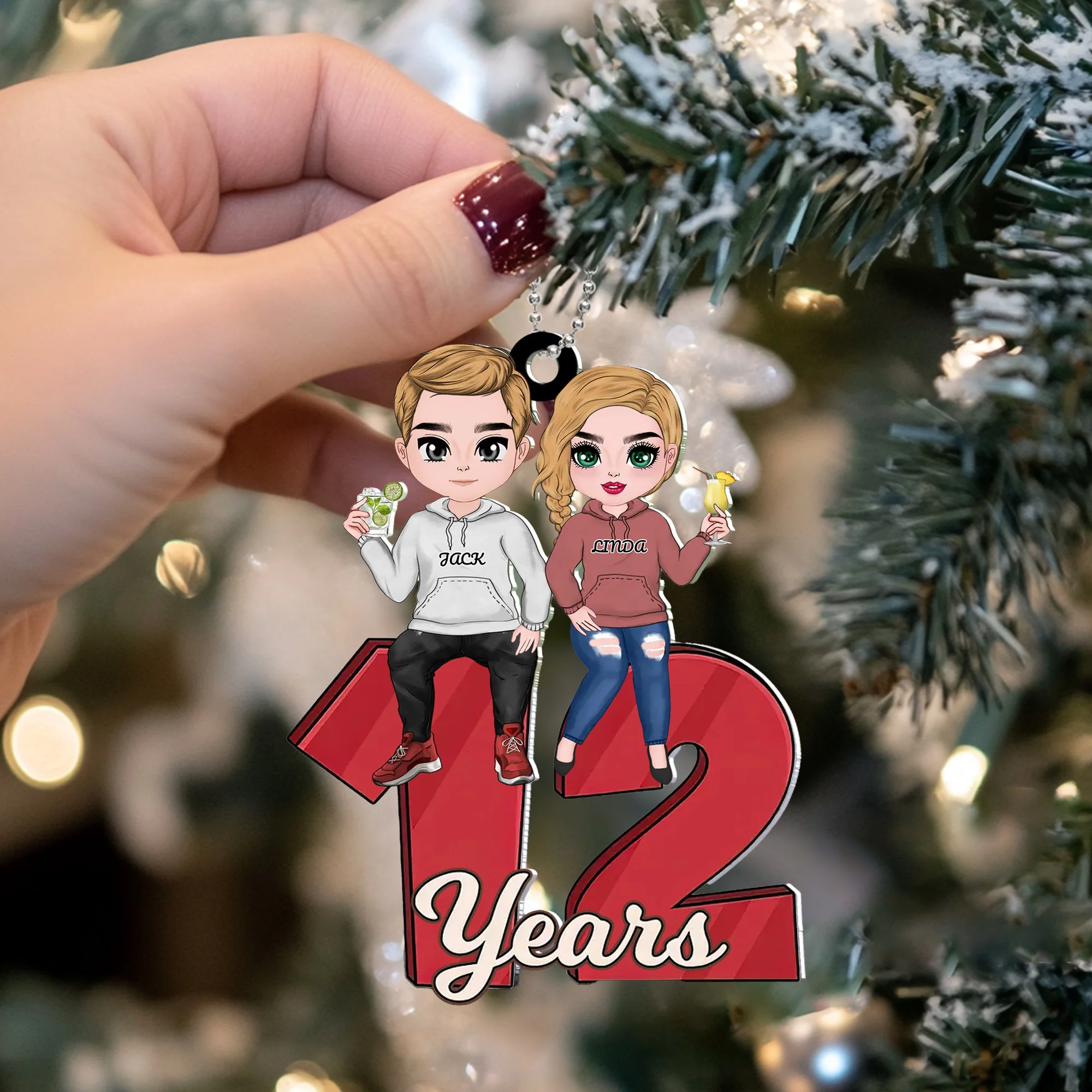 Gifts For Couple - Personalized Car Ornament For Anniversary - Image 6