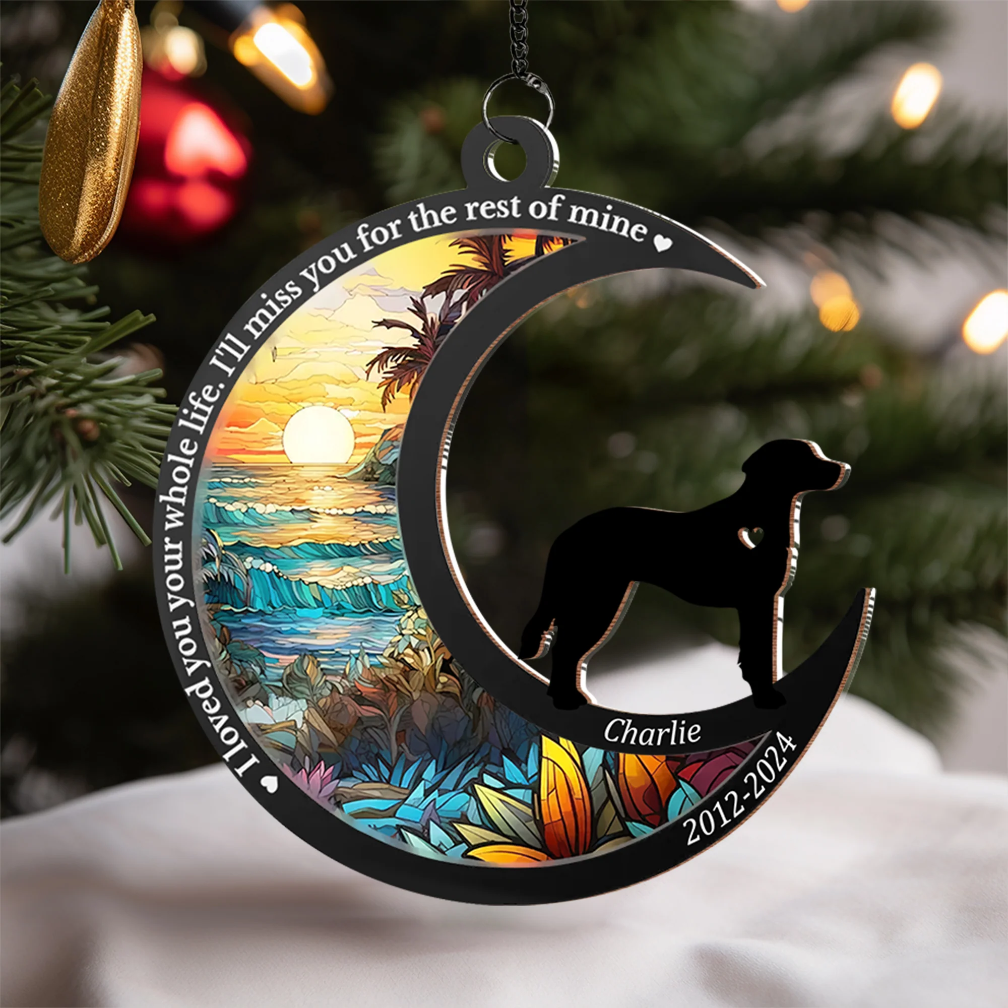 Memorial Personalized Custom Wood and Acrylic Layered Ornament - Sympathy Gift For Dog Lovers - Image 7